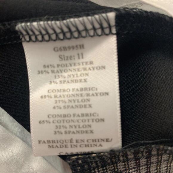 Le Grenier Womens 2 Pc Plaid Blouse Faux Vest Full Zip Top & Dress Pants Size 11 - Picture 6 of 12